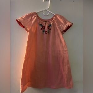 True Craft Peach Kids Dress with Embroidery size 6